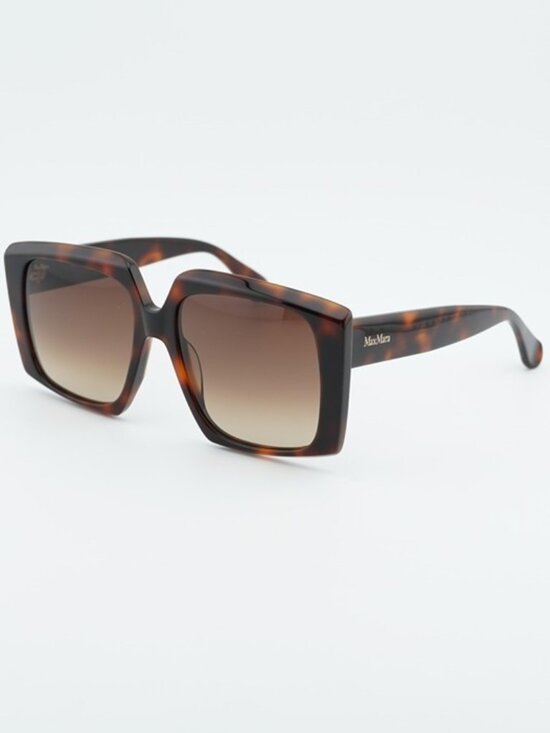 Max Mara MM0024 52F Sunglasses Havana Square Frame, Brown Gradient Lenses main image 11